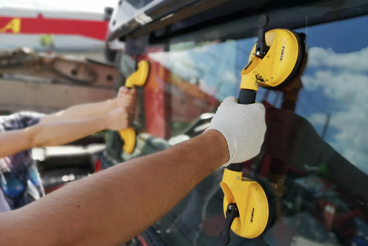 Heavy equipment glass repair